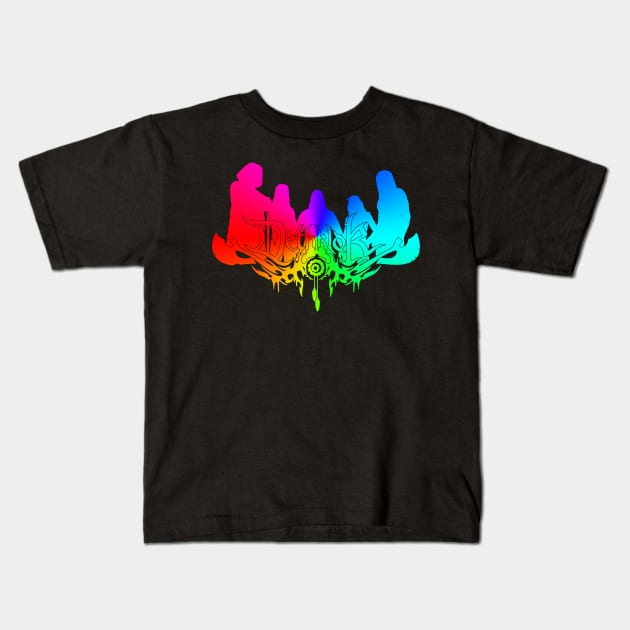 Rainbow Dethklok Logo Kids T-Shirt by gkillerb